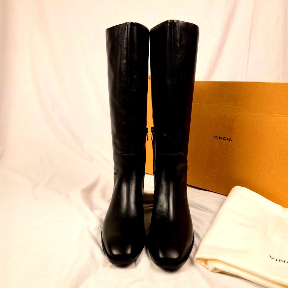 Vince Andes Leather Boot Black Leather Size 7.5 NWB